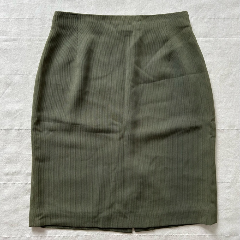 Elegant Olive Green Pencil Skirt